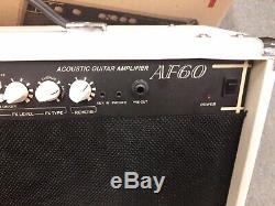 Cort AF60 acoustic guitar amplifier, 60 watts, 2 x 8 speakers, mic input, VGC