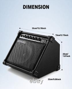 Donner DKA-20 Piano Keyboard Amplifier 20W Electric Guitar Drum Amp 2 Channel