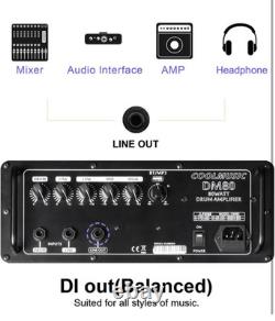 Electric Drum AMP 80-Watt Electronic Drum Amplifier DM80 Keyboard Speaker wit
