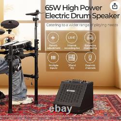 Electric Drum Amp 65W Wireless Professional Speaker 3 Band EQ USB Black Vangoa