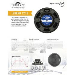 Eminence Legend 1218 12 Guitar Speaker 8ohm 150W RMS 98.8dB 2VC Replacement