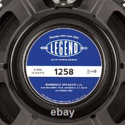 Eminence Legend 1258 12 Guitar Speaker 8ohm 75W RMS 100dB 1.5VC Replacement