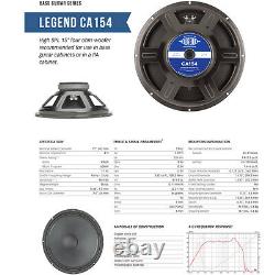 Eminence Legend CA154 15 Bass Guitar Speaker 4ohm 600W 97dB 2.5VC Replacement