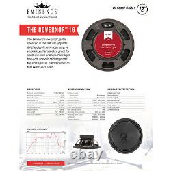 Eminence The Governor 12 Guitar Speaker Red Coat 16ohm 75W 102dB Replacement