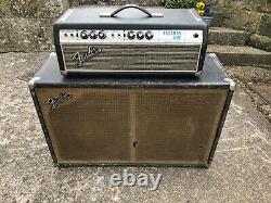 Fender 1967 drip-edge Silverface Bassman Head and Cab 60's Oxford Speakers