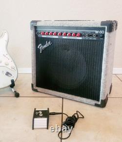 Fender M-80 Watt Combo Amplifier 12 Speaker W Foot Switch Made In USA Amp M80
