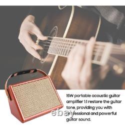 Guitar Bluetooth Speaker 15W Rechargeable Portable Acoustic Guitar Amplifier