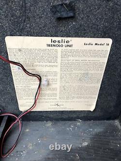 LESLIE Model 16 SPEAKER 60 Watt Guitar Amplifier Fender Vibratone 1969 Blues