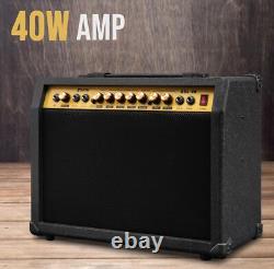 LyxPro 40W Electric Guitar Amp, Guitar Amplifier WithBuilt-In Speaker Black