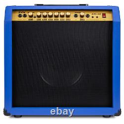 LyxPro 60W Electric Guitar Amp, Guitar Amplifier WithBuilt-In Speaker, Blue