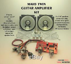 MAH5 Twin Cigar Box Guitar Amp Amplifier Kit 5W Overdrive MP3 HDPH 3.4 Speakers