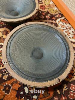 Matched Pair 2x Vintage 1969 Celestion G12M 25w T1511 Greenback 12 Speakers