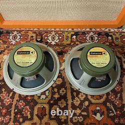 Matched Pair 2x Vintage 1973 Celestion G12H 30w T1217 Greenback 12 Speakers