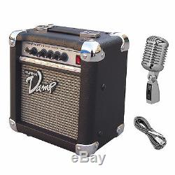 New Portable Guitar Amplifier Speaker & Pro DJ Dynamic Mic Studio Kit Bundle