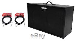 PEAVEY 212 2x12 Speakers Guitar Amplifier Amp Extension Cabinet+2 Guitar Cables