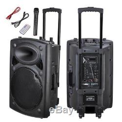 PRE-SALES 1500W Remote 15 PA Active Speaker Mic Guitar AMP Bluetooth USB SD LCD