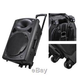 PRE-SALES 1500W Remote 15 PA Active Speaker Mic Guitar AMP Bluetooth USB SD LCD