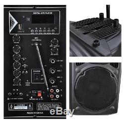 PRE-SALES 1500W Remote 15 PA Active Speaker Mic Guitar AMP Bluetooth USB SD LCD