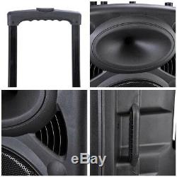 PRE-SALES 1500W Remote 15 PA Active Speaker Mic Guitar AMP Bluetooth USB SD LCD