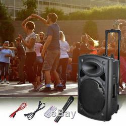 PRE-SALES 1500W Remote 15 PA Active Speaker Mic Guitar AMP Bluetooth USB SD LCD