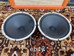 Pair 2x Vintage 1963 Celestion Vox G12 T530 Blue Alnico 8ohm 12 Speakers 1960s