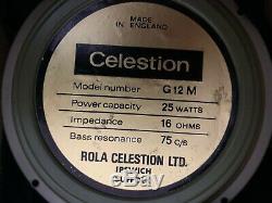 Pair of 1971 Celestion G12M Speakers Pulsonic 102 003 cones / Pre-Rola / Trans