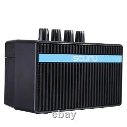 Portable Guitar Bass Mini Amplifier Two Speakers USB Rechargeable 18650 Battery
