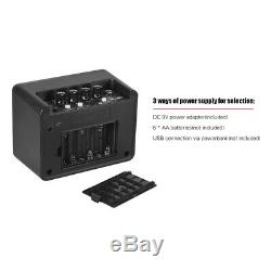 Portable Mini Electric Guitar Amplifier Speakers Amp 3W Ukulele And USB I9U1