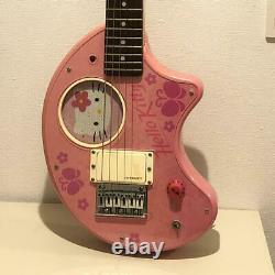 Pre-Owned Item Fernandez ZO-3 Hello Kitty Guitar Built-in Amplifier Speakers