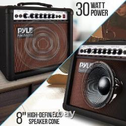 Pyle Portable Electronic Guitar Amplifier-8'' High-Definition Speaker with Bass