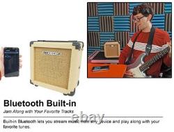 Rockville G-CHARGE 20 BEIGE Rechargeable Guitar Amplifier withReverb+Microphone