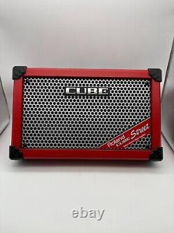 Roland Cube Street Red Battery Powered Stereo Combo Amplifier Used from Japan