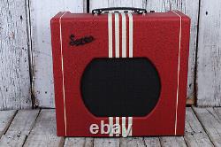 Supro Delta King 12 Electric Guitar Amplifier Scarlett & Creme with Footswitch