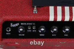 Supro Delta King 12 Electric Guitar Amplifier Scarlett & Creme with Footswitch