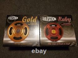 Two Celestion 12 16 ohm Alnico Guitar Speakers, Gold & Ruby buy one or both