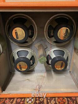 Vintage 1970s 1975 Orange 4x12 Amplifier Cabinet Cab Celestion T1217 G12 Speaker