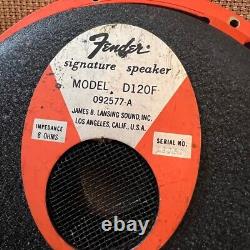 Vintage 1970s JBL Fender USA D120F D120 8ohm Orange Signature 12 Speaker Driver