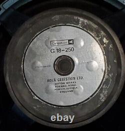 Vintage 70's 18 Celestion G18-250 PA Speaker, 250 watt, 20lb Alnico Magnet