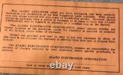 Vintage Alamo Model 3 Guitar Amplifier. Refurbed. Comes with original paperwork