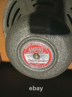 Vintage Ampro 16641 12 in. Guitar Amp Speaker withCabinet 1956