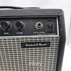 Vintage Fender Sidekick 15 Reverb Guitar Amplifier Made In Taiwan Turns On
