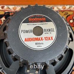 Vintage Goodmans Audiomax 12AX Power Range 8ohm 100w Speaker Driver Original