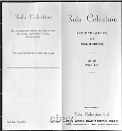 Vintage Pre Rola Celestion P44 Alnico 12 Inch Speaker Thames Ditton Surrey Uk