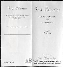 Vintage Pre Rola Celestion P44 Alnico 12 Inch Speakers Thames Ditton Surrey Uk