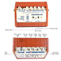 15w Amplificateur De Guitare Acoustique Amplificateur Bt Haut-parleur Rechargeable Avec Entrée Micro A1b0