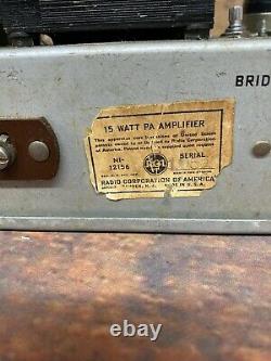 1940 Rca Mi-12156 Amplificateur D'amplificateur De Tube De 15 Watt Pa Pour Guitare Puissance Non Testée Up