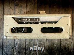 1962 Cru Aile Bassman Amp Head Et 1 X 15 Speaker Cabinet En Blanc Tolex