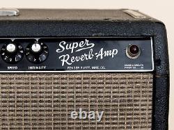 1965 Fender Super Reverb Black Panel Vintage Tube Amp Ab763 Avec Haut-parleurs En Céramique