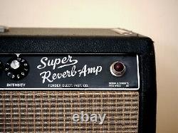 1965 Fender Super Reverb Blackface Vintage Tube Amp Ab763 Avec Haut-parleurs En Céramique