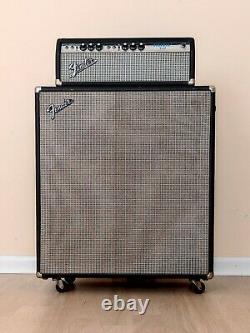 1973 Fender Bassman 50 Vintage Silverface Tube Amp Avec 2x15 Haut-parleur Cabinet